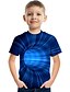 billige T-shirts &amp; Trøjer til Drenge-Børn Drenge T-shirt Kortærmet Blå 3D-udskrivning 3D Print Farveblok Skole Daglig Indendørs Aktiv Gade Sej Sport 3-12 år / Sommer