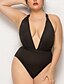 cheap Plus Size Swimwear-Women&#039;s Swimwear One Piece Swimsuit Criss Cross Black Swimwear Bathing Suits
