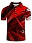 baratos Camisetas Masculinas-Homens Camiseta Polo Camisa de tênis Camisa de golfe Geométrica Colarinho Aberto para a Lateral Amarelo Vermelho Azul Marinha Roxo Laranja Impressão 3D Casual Diário Manga Curta Impressão 3D Imprimir