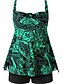 abordables Women&#039;s Swimsuits-Mujer Tankini 2 piezas Traje de baño Azul Piscina Verde Trébol Negro Tallas Grandes Bañadores Trajes de baño nuevo / Sujetador Acolchado