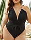 cheap Plus Size Swimwear-Women&#039;s Swimwear One Piece Swimsuit Black Plus Size Swimwear Bathing Suits / Padded Bras