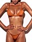 preiswerte Bikini-Damen Badeanzug Bikinis Bademode Einfarbig Grün Grau Rosa Gelb Orange Neckholder Badeanzüge solide Tiefer Ausschnitt / Gepolsterte BHs / Super Sexy
