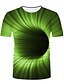 billige Tank Tops-Herre Unisex Skjorte T skjorte T-skjorter Grafisk 3D Print Rund hals Svart / Hvit Gul Blå Grønn 3D-utskrift Store størrelser Avslappet Daglig Kortermet 3D-utskrift Trykt mønster Klær Mote Kul