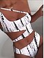 cheap Bikini-Women&#039;s Swimwear Bikini 2 Piece Normal Swimsuit Color Block Tie Dye Push Up Print White Padded Crop Top Bathing Suits Casual Sexy New / Padded Bras