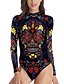 cheap One-Pieces-Women&#039;s One Piece Swimsuit Zipper Print Rainbow Swimwear High Neck Bathing Suits / Padless