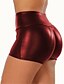 cheap Shorts-Women&#039;s Shorts Hot Pants PU Artificial Leather Gray Green Wine 1 Basic Fashion Mid Waist Going out Club Stretchy Solid Colored S M L XL XXL / Skinny