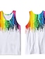 cheap Tank Tops-Men&#039;s Shirt Tank Top Vest Undershirt Colorful Crew Neck Rainbow 3D Print Daily Holiday Sleeveless 3D Print Clothing Apparel Casual Beach