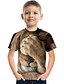 billige T-skjorter og skjorter til gutter-Gutt 3D Grafisk Dyr T-skjorte Kortermet 3D-utskrift Sommer Aktiv Polyester Rayon Barn 3-12 år