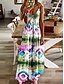 cheap Maxi Dresses-Women&#039;s Long Dress Maxi Dress Green Blue Purple Sleeveless Tie Dye Print Spring Summer V Neck Loose Fit Boom Sale Dress S M L XL XXL 3XL