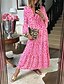 cheap Boho Dresses-Women&#039;s Pink Animal Print Maxi Swing Dress