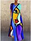 cheap Casual Dresses-Women&#039;s Shift Dress Abstract human face (color) Abstract human face (orange) Abstract human face (pink) Abstract human face (purple) Abstract human face (green) Abstract human face (blue) Short Sleeve