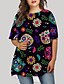 cheap Plus Size Dresses-Women&#039;s Plus Size Graphic T Shirt Dress Tee Dress Print Round Neck Half Sleeve Casual Summer Spring Daily Holiday Mini Dress Dress
