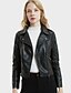 cheap Jackets-Women&#039;s Jacket Faux Leather Jacket Fashion Casual Daily Wear Coat Regular PU A red A black Spring &amp;  Fall V Neck S M L XL XXL XXXL