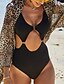 cheap Cover-Ups-Women&#039;s Swimwear Tankini Cover Up Swimsuit Leopard Brown White Swimwear Bathing Suits