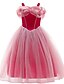 cheap Girls&#039; Dresses-Kids Little Girls&#039; Dress Patchwork Mesh Red Midi Sleeveless Princess Dresses Regular Fit