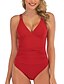 cheap One-Pieces-Women&#039;s Swimwear One Piece Normal Swimsuit Solid Colored Black Red Bathing Suits