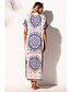 economico Women&#039;s Swimsuits-Per donna Blu Taglia piccola Stampa Color Block Stampe astratte Spacco a V Primavera &amp; Autunno Estate Romantico Festività Taglia unica / Copri / Vestito a T shirt / nuovo