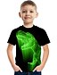 billige T-shirts &amp; Trøjer til Drenge-Børn Drenge T-shirt Dinosaurus Kortærmet Digital Dyr 3D-udskrivning Blå militærgrøn Grå Børn Toppe Aktiv Basale Sej Sommer Afslappet Dagligdagstøj 3-12 år