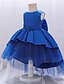 cheap Girls&#039; Dresses-Kids Little Girls&#039; Dress Solid Colored Party Birthday Party Layered Mesh Bow Blue Blushing Pink Wine Asymmetrical Sleeveless Cute Sweet Dresses All Seasons Children&#039;s Day Slim 2-6 Years