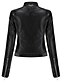 preiswerte Damen Jacken-Damen Lederjacke Kunstlederjacke Patchwork Elegant Casual Kunstleder Strasse Täglich Mantel Winter Herbst Frühling Schwarz Purpur Wein Reisverschluss Regular Fit S M L XL XXL 3XL / Rundhalsausschnitt