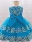 cheap Girls&#039; Dresses-Toddler Little Girls&#039; Dress Jacquard Party Birthday Party Layered Mesh Lace Blue Wine Beige Above Knee Sleeveless Princess Sweet Dresses All Seasons Children&#039;s Day Slim 2-6 Years