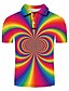 baratos Camisetas Masculinas-Homens Camiseta Polo Camisa de tênis Camisa de golfe Arco-Íris 3D impressão Colarinho Amarelo Rosa Roxo Arco-íris Impressão 3D Rua Casual Manga Curta Botão para baixo Roupa Moda Legal Casual