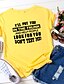 preiswerte T-Shirt-Damen T Shirt Burgunderrotes T-Shirt 100% Baumwolle Graphic Buchstabe Text Täglich Wochenende Schwarz Weiß Gelb Bedruckt Kurzarm Basic Rundhalsausschnitt Regular Fit Sommer