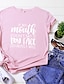 cheap T-Shirts-Women&#039;s Blouse Graphic Round Neck Basic Casual Tops 100% Cotton Wine Pink Olive Green