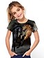 billige T-shirts &amp; Bluser til Piger-Børn Pige T-shirt Kortærmet Regnbue 3D-udskrivning enhjørning Grafisk Skole Aktiv Sød Stil 3-12 år