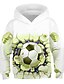 abordables Sudaderas con y sin Capucha para Niño-Chico 3D Fútbol Americano Sudadera Manga Larga Impresión 3D Activo Deportes Ropa de calle Poliéster Niños 3-12 años Diario