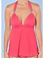 cheap Tankini-Women&#039;s Swimwear Tankini 2 Piece Normal Swimsuit Solid Color Tie Knot Open Back Pink Strap Halter Blouse Bathing Suits Party Fashion New / Sexy / Padded Bras