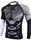 cheap Running &amp; Jogging Clothing-Men&#039;s Compression Shirt Running Shirt Long Sleeve Base Layer Athletic Spring Spandex Breathable Moisture Wicking Soft Fitness Gym Workout Running Sportswear Activewear Optical Illusion 3# 4# 5#