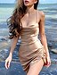cheap Casual Dresses-Women&#039;s Short Mini Dress Sheath Dress White Black Light Green Light Brown Fuchsia Brown Light Blue Sleeveless Backless Ruched Solid Color Halter Neck Spring Summer Hot Casual Sexy 2022 Slim S M L XL