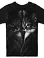 abordables Camisetas y blusas para niñas-Niños Chica Camiseta Manga Corta Gato Animal Negro Niños Tops Básico Vacaciones Estilo lindo