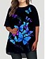 cheap Plus Size Dresses-Women&#039;s Plus Size Graphic Patterned T Shirt Dress Tee Dress Print Round Neck Half Sleeve Basic Fall Spring Causal Daily Short Mini Dress Dress / Summer / Butterfly