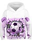 preiswerte Kapuzenpullover &amp; Sweatshirts für Jungen-Jungen 3D Fußball Kapuzenshirt Langarm 3D-Druck Aktiv Sport Strassenmode Polyester kinderkleidung 3-12 Jahre Täglich