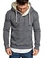 cheap Hoodies-Men&#039;s Solid Color Pullover Hoodie Sweatshirt Patchwork Front Pocket Daily Fitness Basic Thin fleece Hoodies Sweatshirts  Gray Black Dark Gray