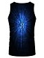 cheap Tank Tops-Men&#039;s Unisex Tank Top Undershirt Graphic Prints Linear 3D Print Round Neck Plus Size Casual Daily Sleeveless Print Tops Basic Designer Big and Tall Blue / Summer