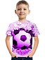 abordables Camisetas y camisas para niños-Niños Bebé Chico Camiseta Manga Corta Geométrico 3D Fútbol Americano Estampado Blanco Morado Rojo Niños Tops Verano Activo Chic de Calle Día del Niño 2-12 años