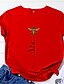 billige T-shirts-Dame Ferie Bluse Grafisk Rund hals Grunnleggende Topper 100 % bomull Marineblå Rosa Olivengrønn / Ut på byen