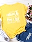 billige T-shirts-Dame Bluse Grafisk Rund hals Grunnleggende Fritid Topper 100 % bomull Vin Rosa Olivengrønn