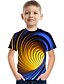 cheap Boys&#039; Tees &amp; Blouses-Unisex Kids&#039; Color Block 3D Optical Illusion T shirt