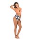 abordables Bikini-Mujer Bikini 2 piezas Traje de baño Alta cintura Relleno Color sólido Retro Flamenco Cerezo negro Cereza blanca Flor de naranja grande Bañadores Trajes de baño nuevo Casual Moda / Sujetador Acolchado