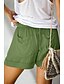 baratos Shorts-Mulheres Básico Casual Perna larga Folgado Bolsos Calção Curto Calças Micro-Elástica Diário Feriado Misto de Algodão Simples Cintura Média Leve Exterior Azul Claro Vermelho Vinho 粉色 Exército verde