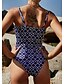 cheap One-Pieces-Women&#039;s Swimwear One Piece Monokini Swimsuit Push Up Print Floral Blue Yellow Swimwear Strap Camisole Bathing Suits Casual Sexy New