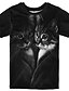 cheap Girls&#039; Tees &amp; Blouses-Girls&#039; T shirt Short Sleeve T shirt Tee Animal Cat 3D Print Cute Basic Holiday Polyester Kids 3D Printed Graphic Shirt
