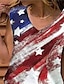 billige Bedst sælgende toppe-Dame T-shirt Tanktop Vest Hvid Flag Amerikansk amerikansk flag USA Uden ærmer Daglig Uafhængighedsdagen V-hals Regulær Uafhængighedsdagen