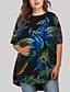 cheap Plus Size Dresses-Women&#039;s Plus Size Graphic T Shirt Dress Tee Dress Print Round Neck Half Sleeve Basic Casual Summer Spring Daily Holiday Mini Dress Dress