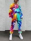 cheap Two Piece Sets-Women&#039;s T shirt Tee Tracksuit Pants Sets Tie Dye Vacation Casual Daily Drawstring Print Red Long Sleeve Streetwear Basic Crew Neck Fall &amp; Winter