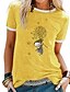 billige T-shirt-Dame T-shirt Grafiske tryk Patchwork Trykt mønster Rund hals Toppe Basale Grundlæggende top Hvid Sort Blå